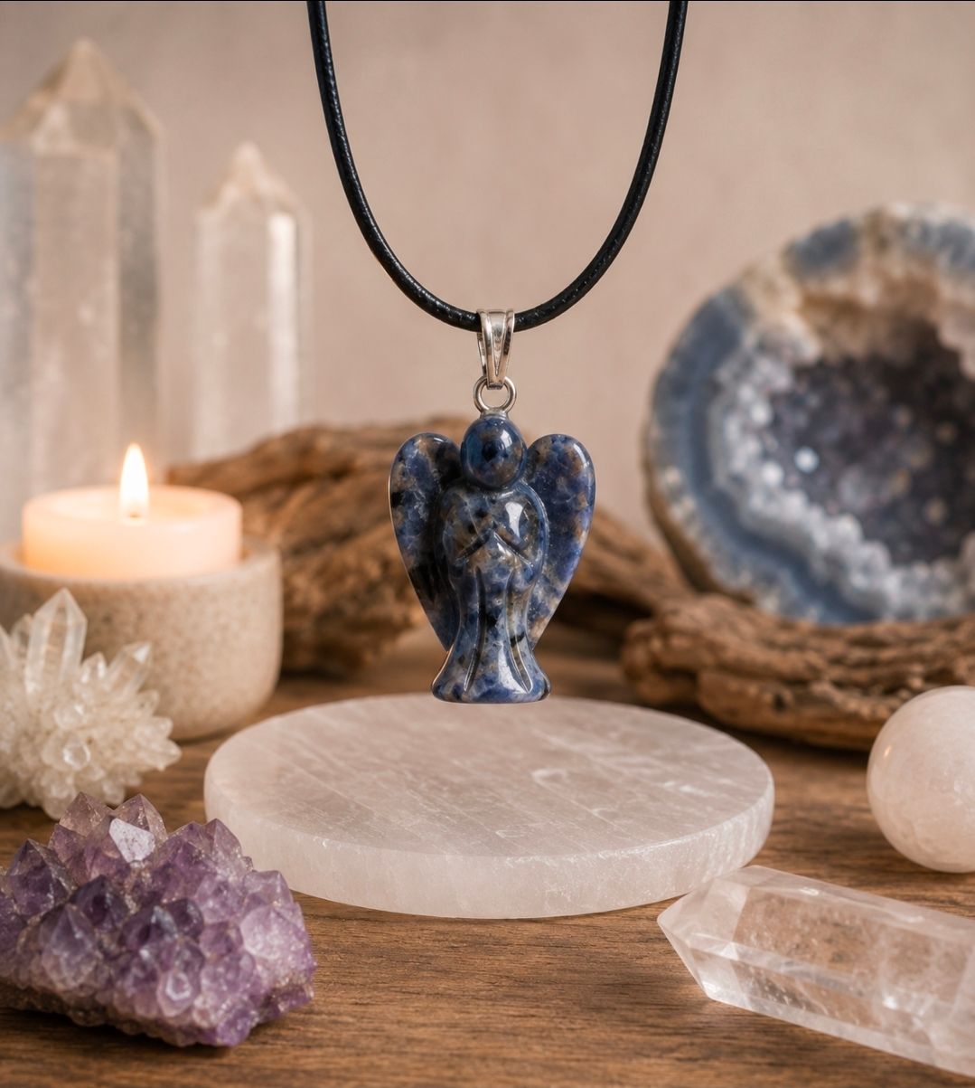 Sodalite Angel Pendant - 2 cm