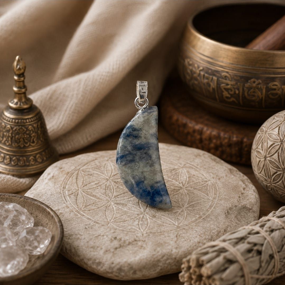 Sodalite Moon Pendant