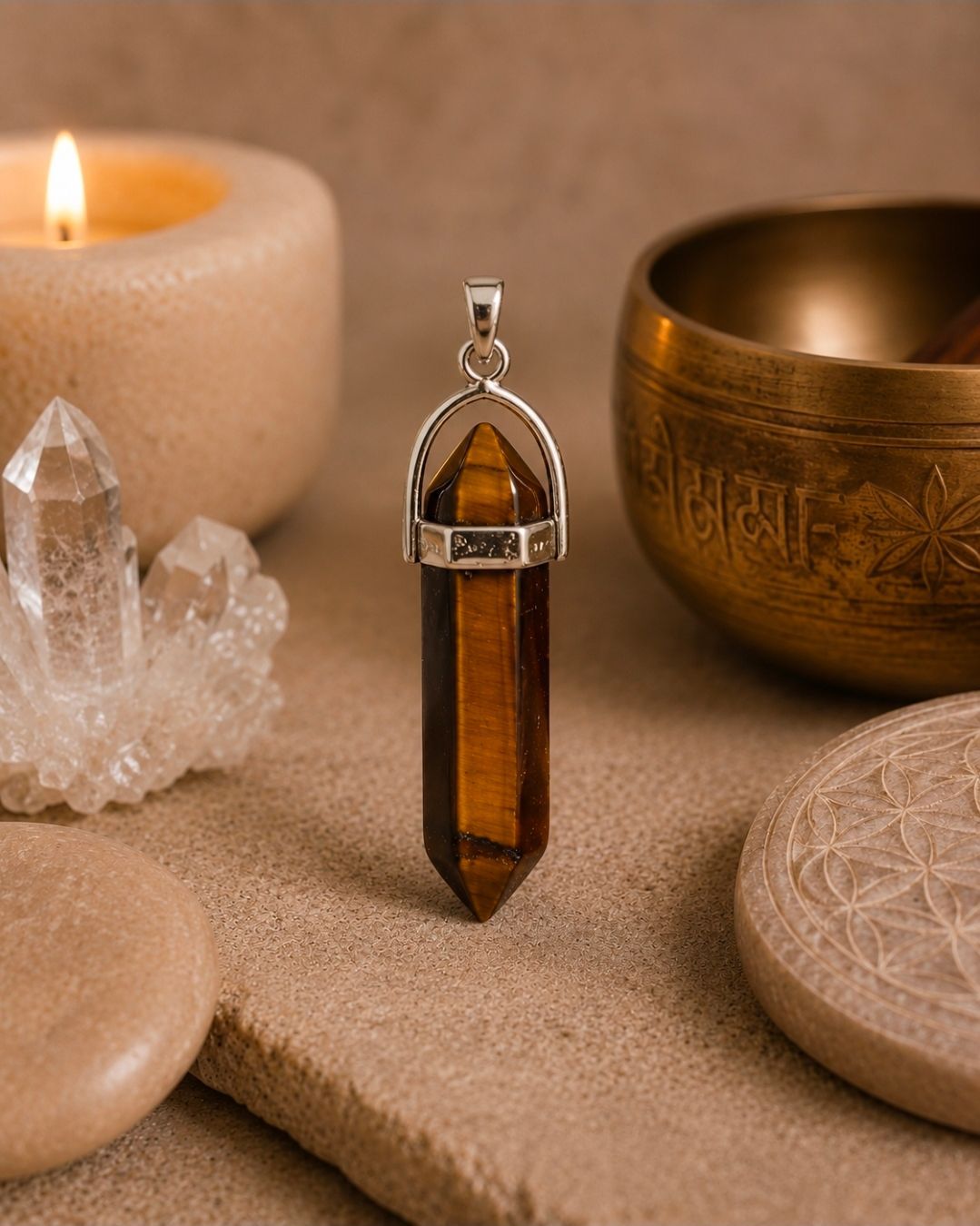 Tiger's Eye Double Terminated - Pendant / 3.9 cm