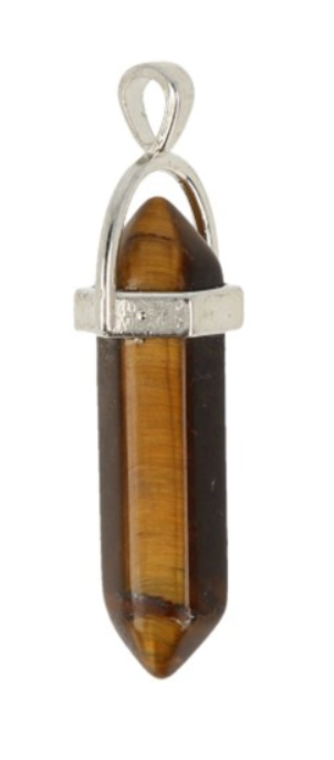 Tijgeroog Dubbeleinder - Hanger / 3,9 cm