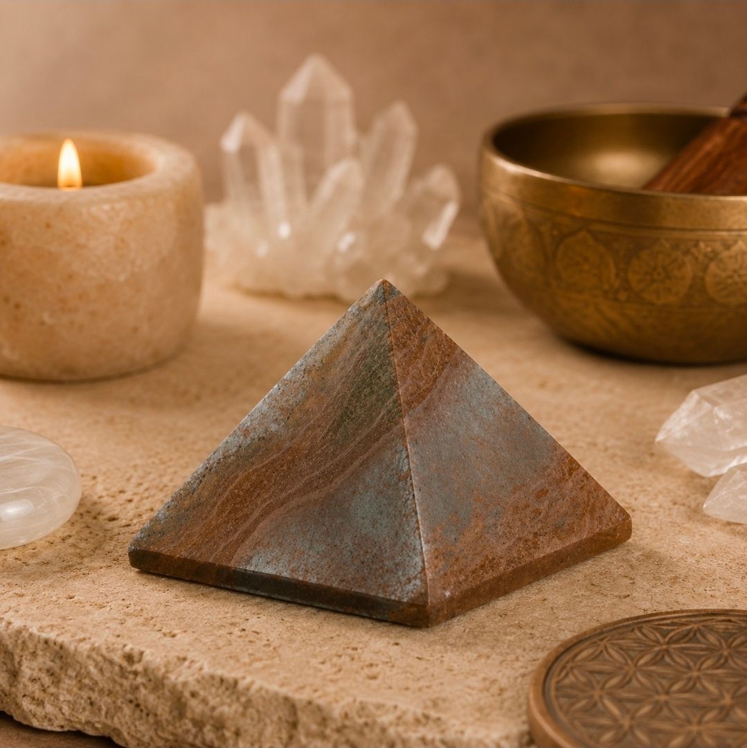 Tiger's Eye gemstone pyramid - 3.5 cm