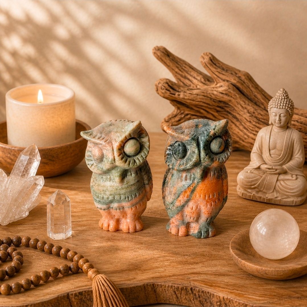 Green Onyx Owl – 10 cm (MG)