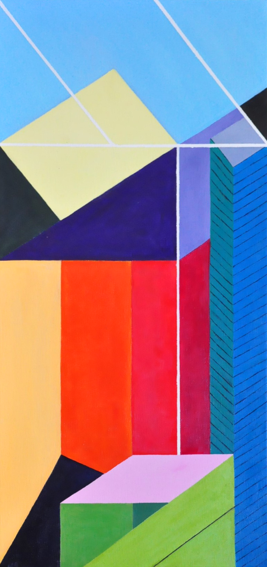 Schilderij - Uitzicht op een Stad / Carine's Creaties