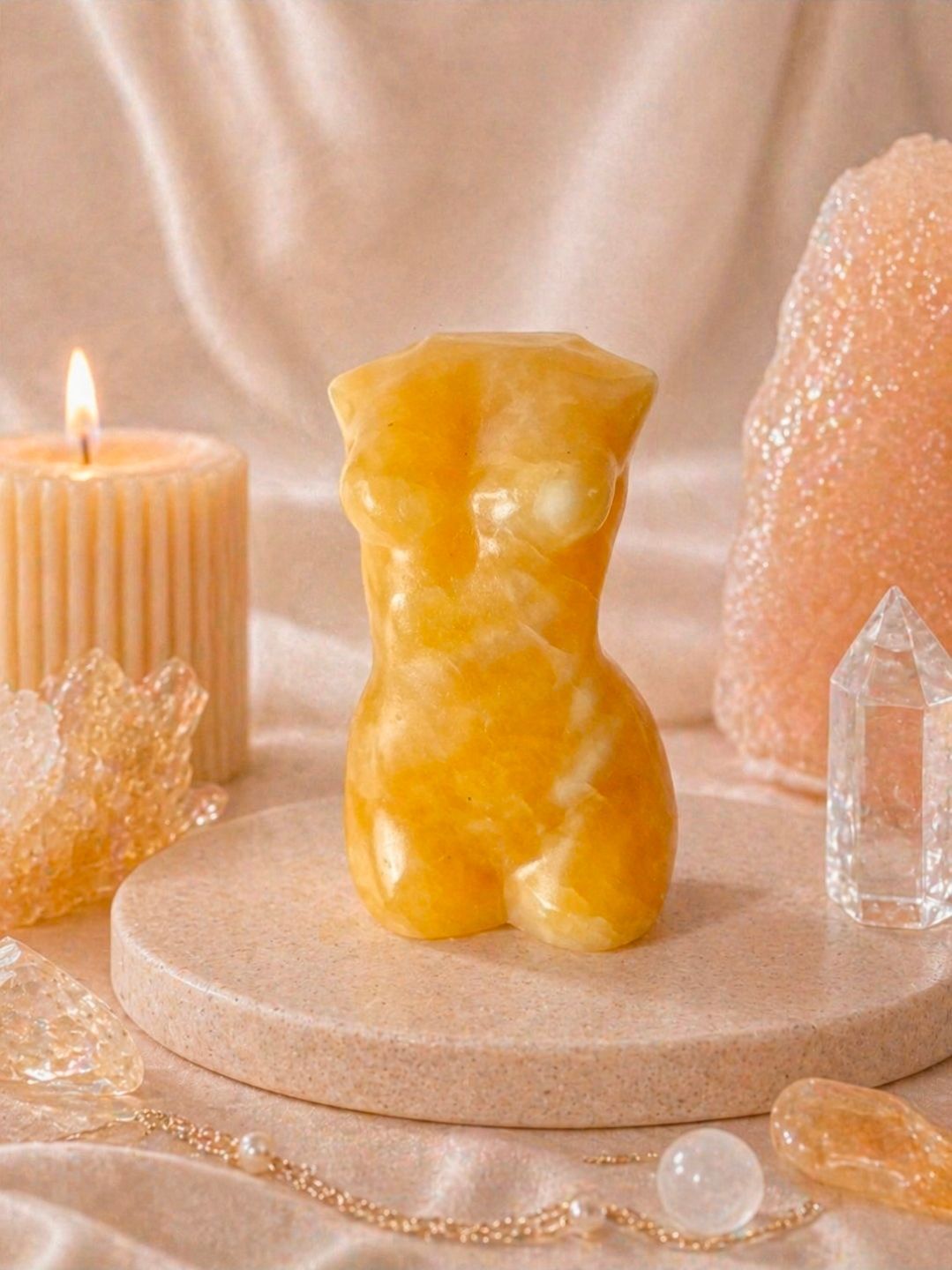 Female Body Honey Calcite / 13-14 cm