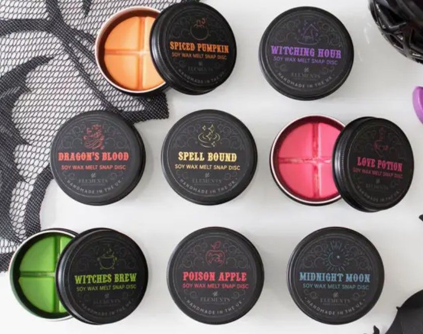 Halloween-geurblokjes. Diverse geuren- Poison Apple, Midnight Moon, Witching Hour, Spiced Pumpkin en Love Potion.