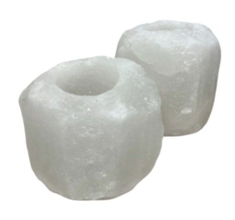 Waxinelichthouder Himalaya Zoutsteen - Wit