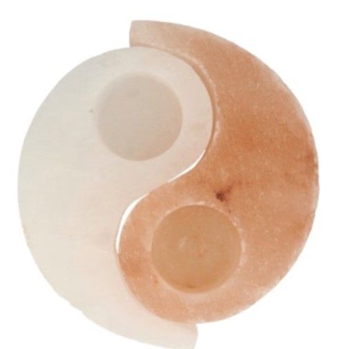 Waxinelichthouder Himalaya Zoutsteen - Yin Yang / Voor 2 waxinelichtjes
