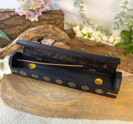 Wierook brander Zwart - Chakra symbolen