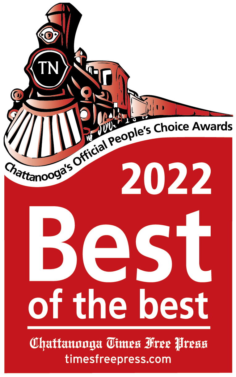 A red sign that says best of the best with a train on it