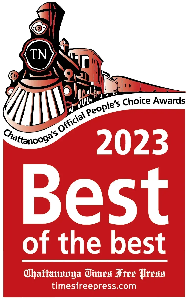 A red sign that says best of the best with a train on it