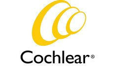 The cochlear logo is yellow and black on a white background.