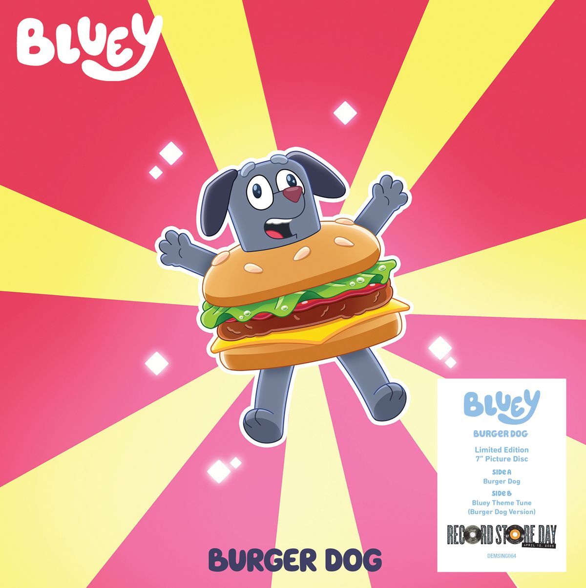 Burger Dog + Bluey Theme Tune (Burger Dog Version) 7 picture disc (RSD 2025)