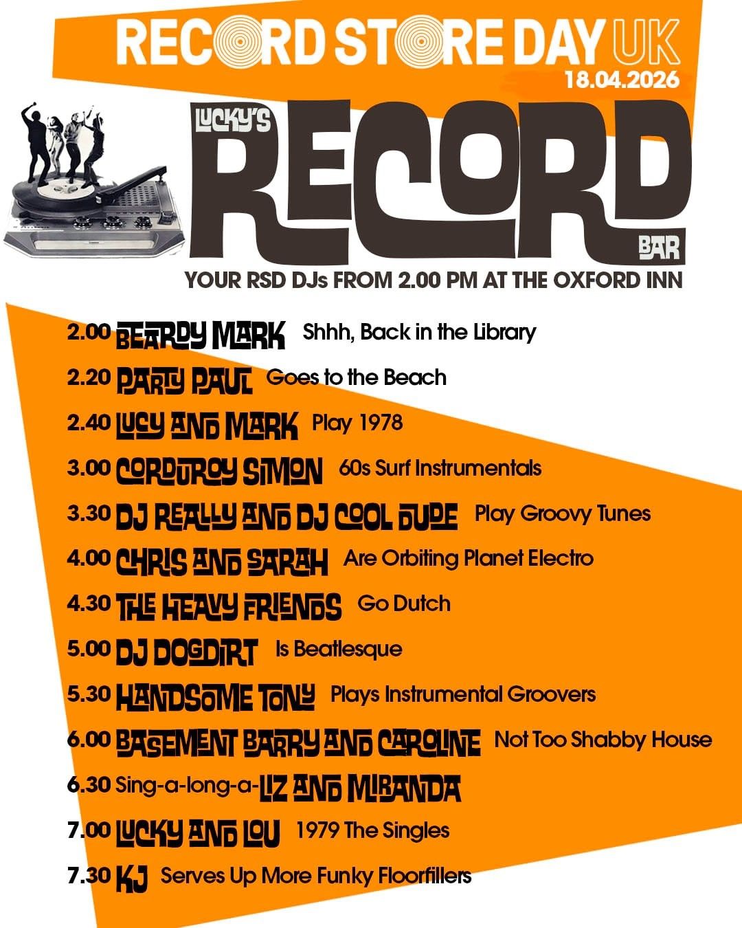 Lucky's Record Bar Takeover at The Oxford Inn