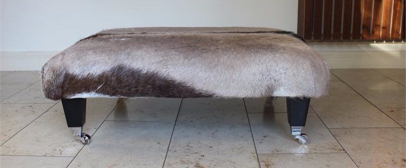 faux pony skin handmade footstool