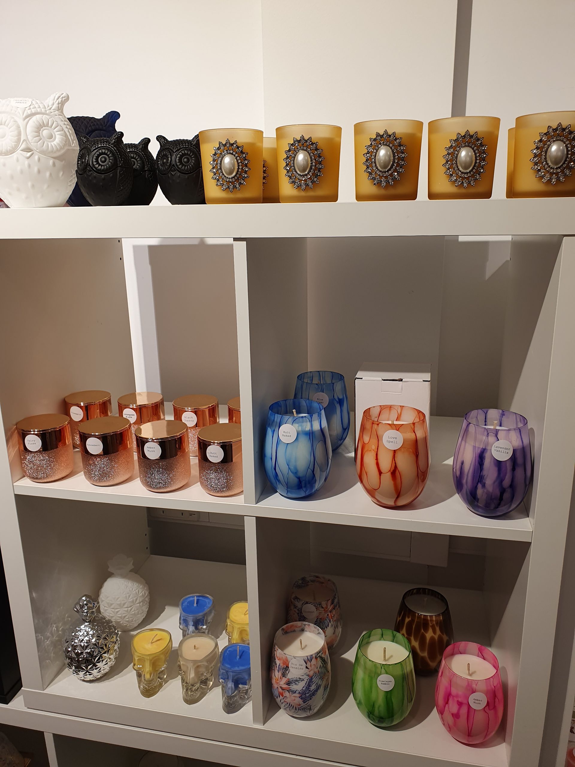 A Shelf Filled with Lots of Different Colored Candles — Eagle Rock Candles in Wodonga, VIC