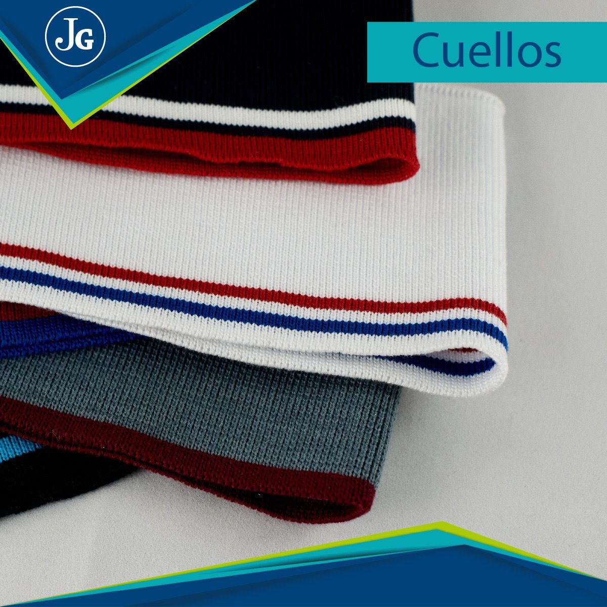 cuellos y puños tejidos para camisas polo