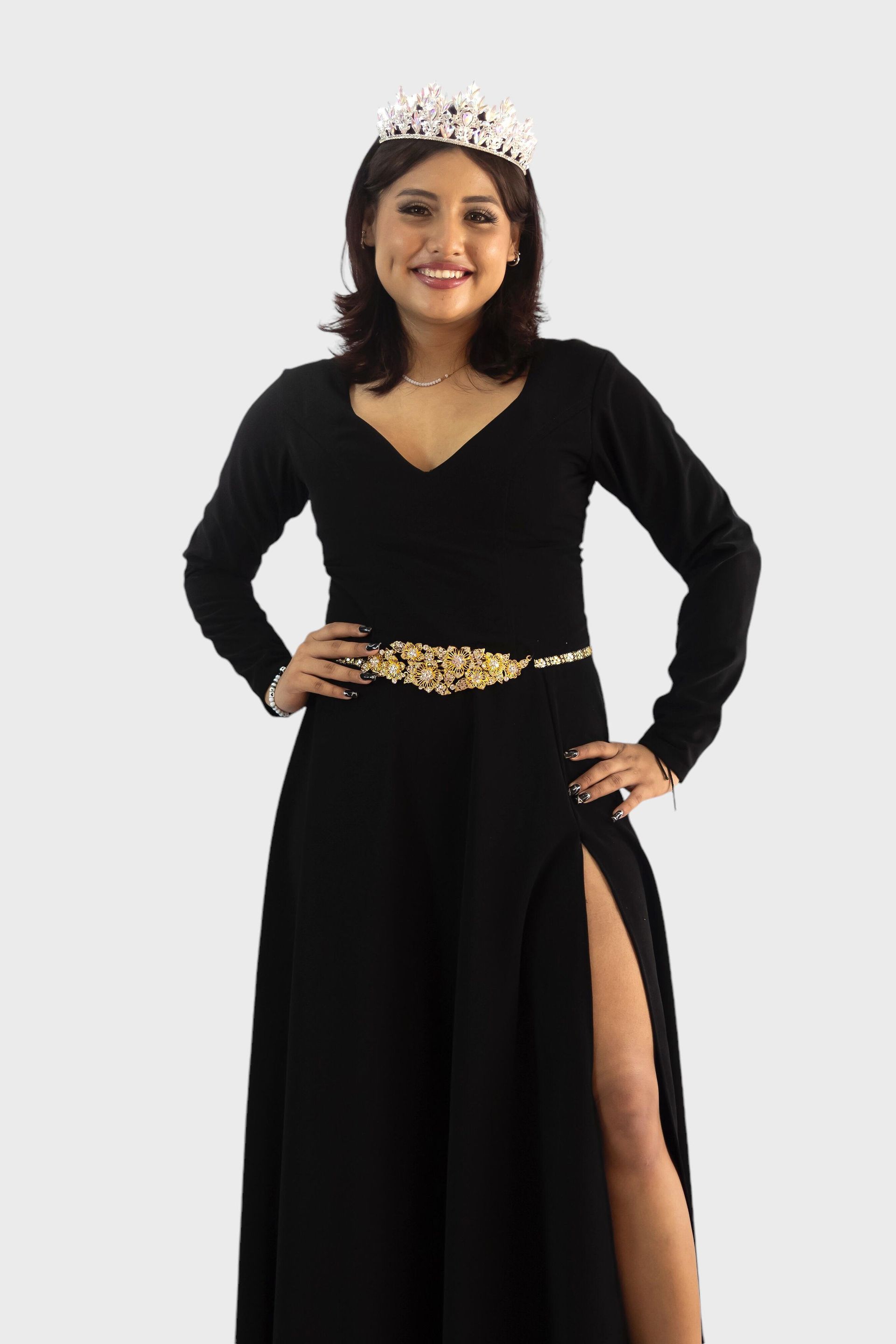 vestido de graduación color negro