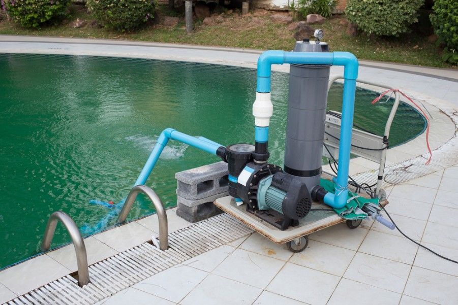 A Swimming Pool With a Pump and Filter Attached to It — Fannie Bay Pool Shop in Larrakeyah, NT