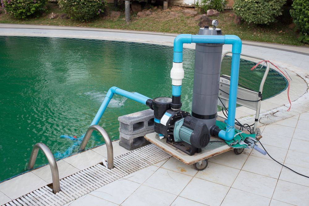 Portable Pool Filtration System Beside a Swimming Pool — Fannie Bay Pool Shop in Northern Suburbs, NT