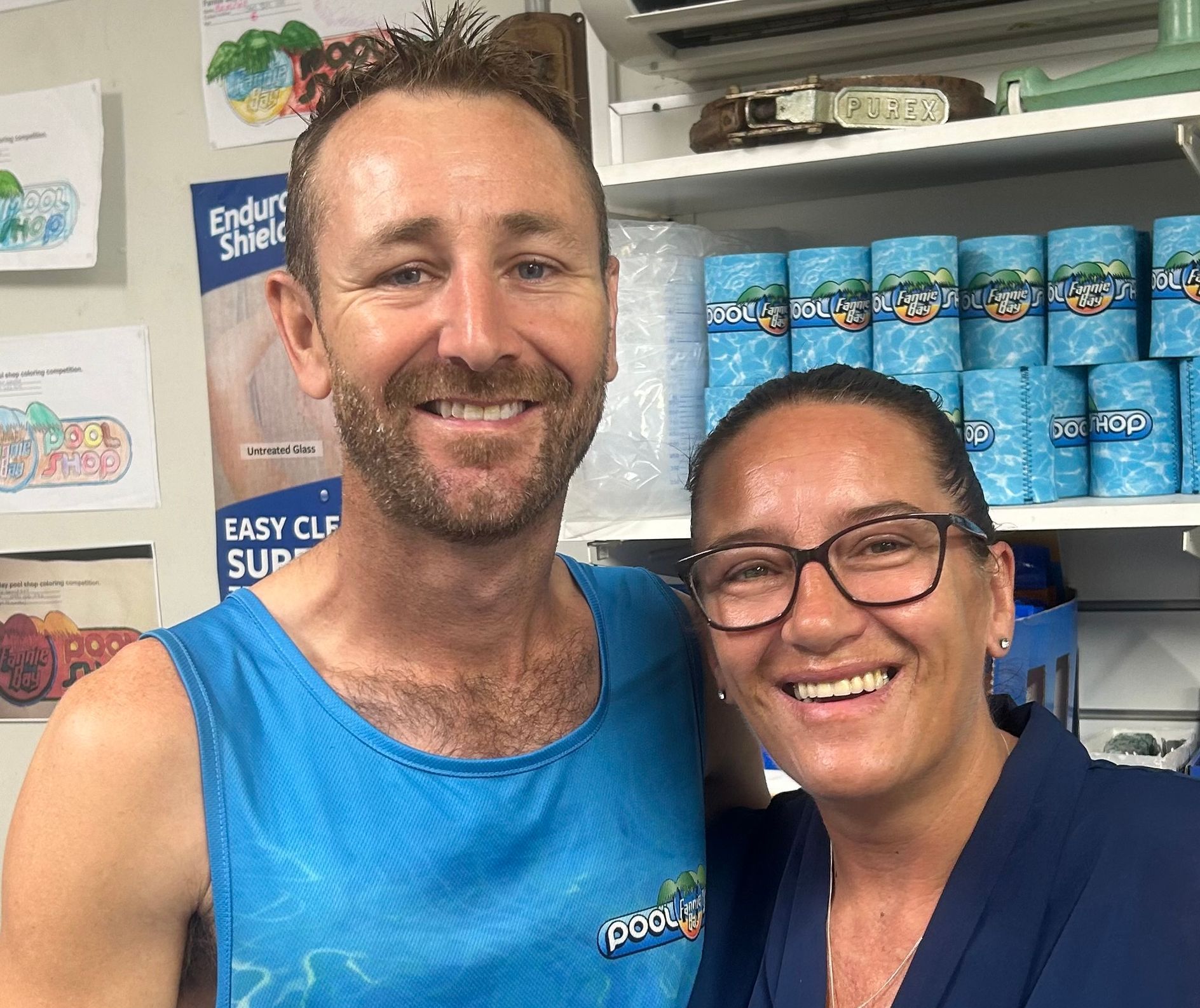 A Man and a Woman Are Posing for a Picture in a Store — Fannie Bay Pool Shop in Winnellie, NT