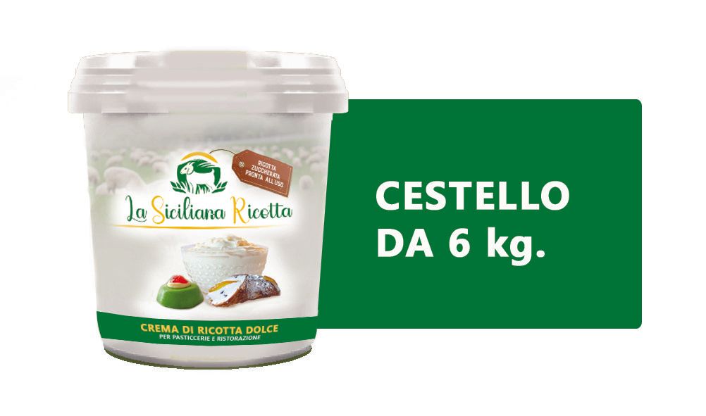 cestello da 6 kg di ricotta siciliana