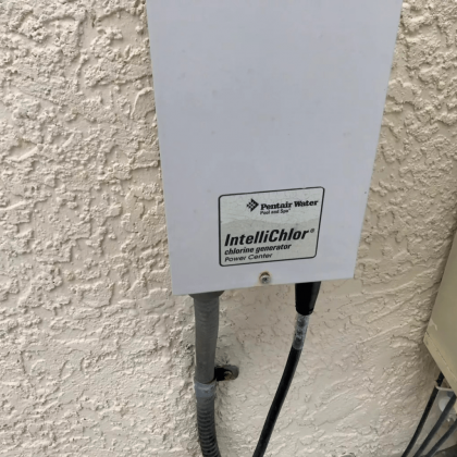 A white box with the word intellichlor on it