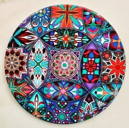 sottopentola blu e rosso