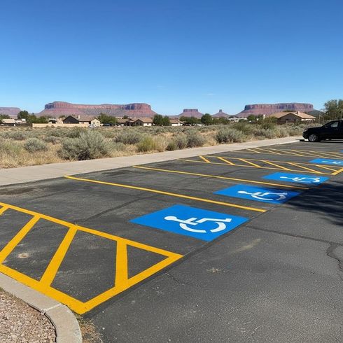 Parking Lot Striping Machine Laying down lines on concrete in Scottsdale