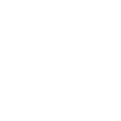 A blue flower with leaves in a circle on a white background.