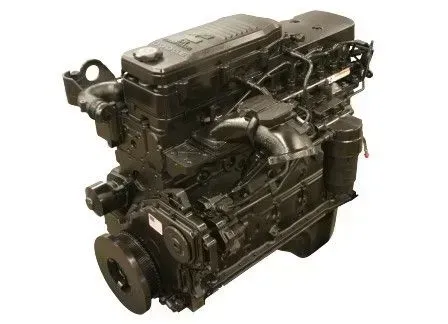 A black diesel engine is shown on a white background.