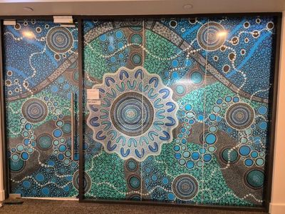 A Door With a Painting on It That Looks Like a Stained Glass Window — Signworld In Mitchell, ACT