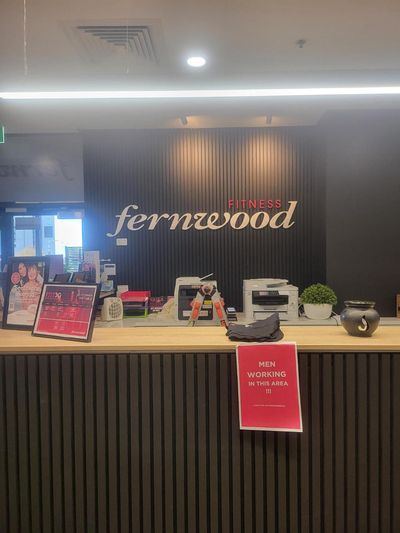 The Front Desk of a Gym With a Sign on the Wall That Says Fernwood — Signworld In Mitchell, ACT