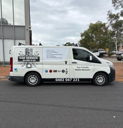 A car service van is parked on the side of the road — Signworld In Mitchell, ACT