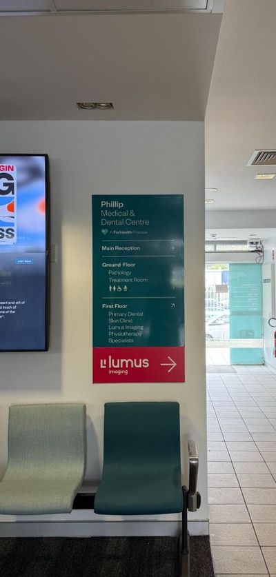 A Waiting Room With a Sign on the Wall That Says 'swiss' — Signworld In Mitchell, ACT