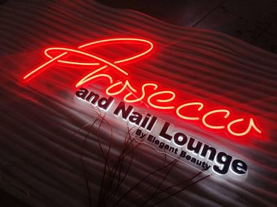 A Neon Sign for Prosecco and Nail Lounge by Elegant Beauty — Signworld In Mitchell, ACT