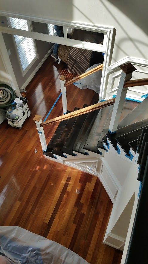 Custom Railing And Flooring Side View — Virginia Beach, VA — Scott's Hardwood Floors