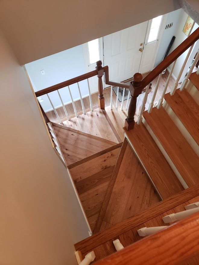 Top View Wooden Stair — Virginia Beach, VA — Scott's Hardwood Floors