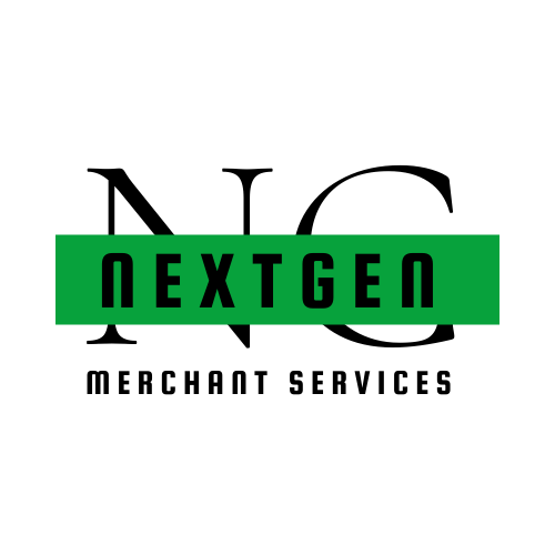 The logo for nextgen merchant services is green and black.