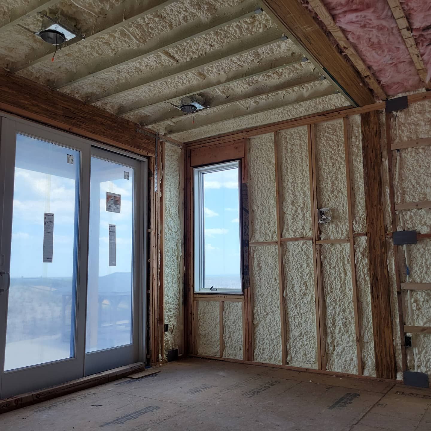 A room with a lot of foam on the walls and ceiling