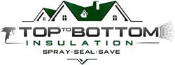 A logo for top to bottom insulation spray seal save