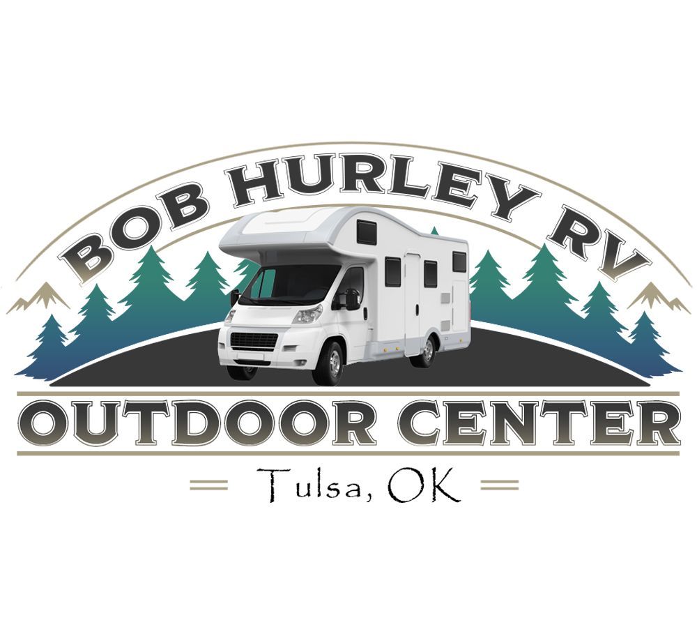 The logo for bob hurley rv outdoor center in tulsa , ok.
