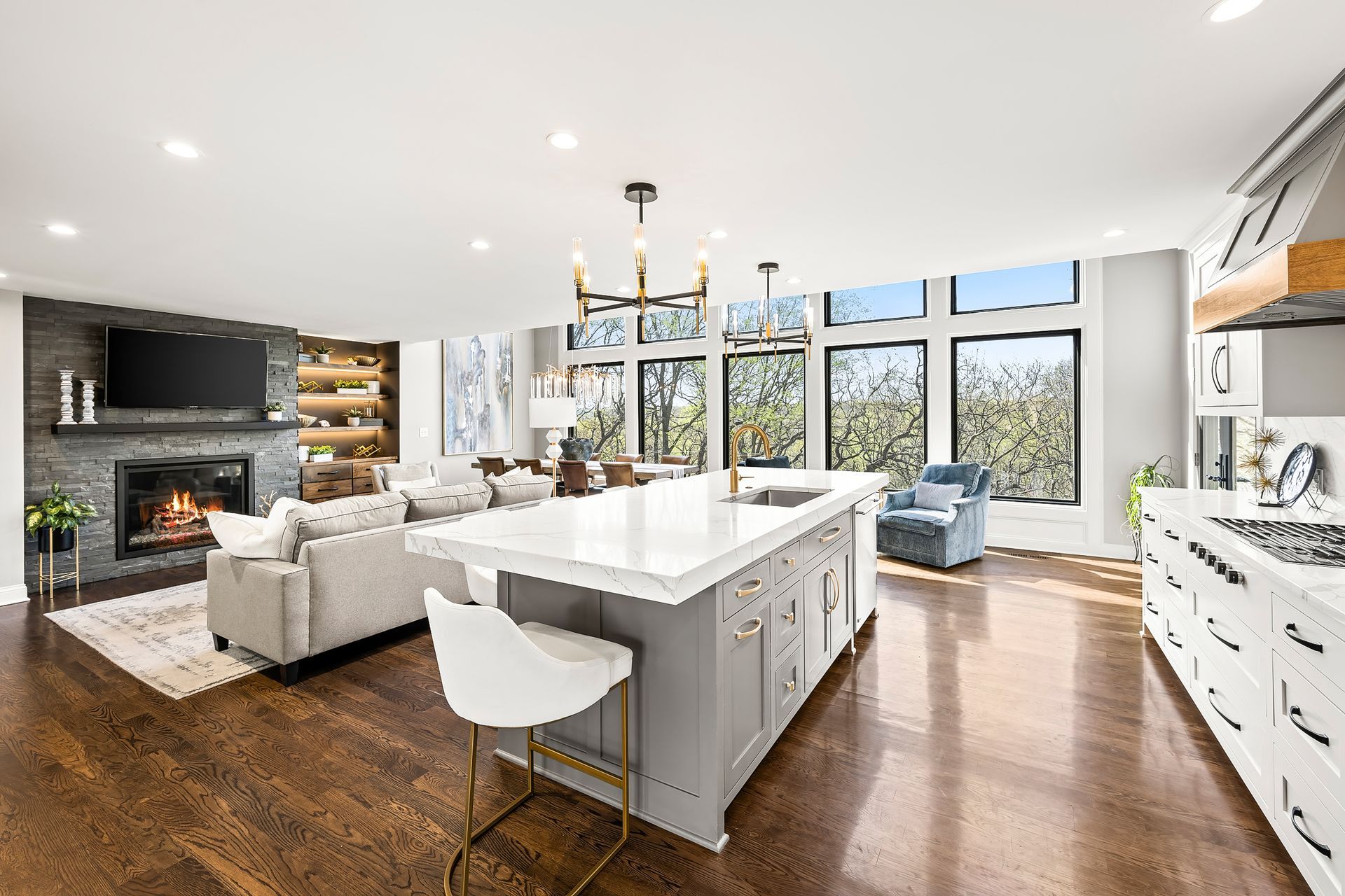 Remodeled kitchen with counter top island by Gartman Remodeling in Kansas City