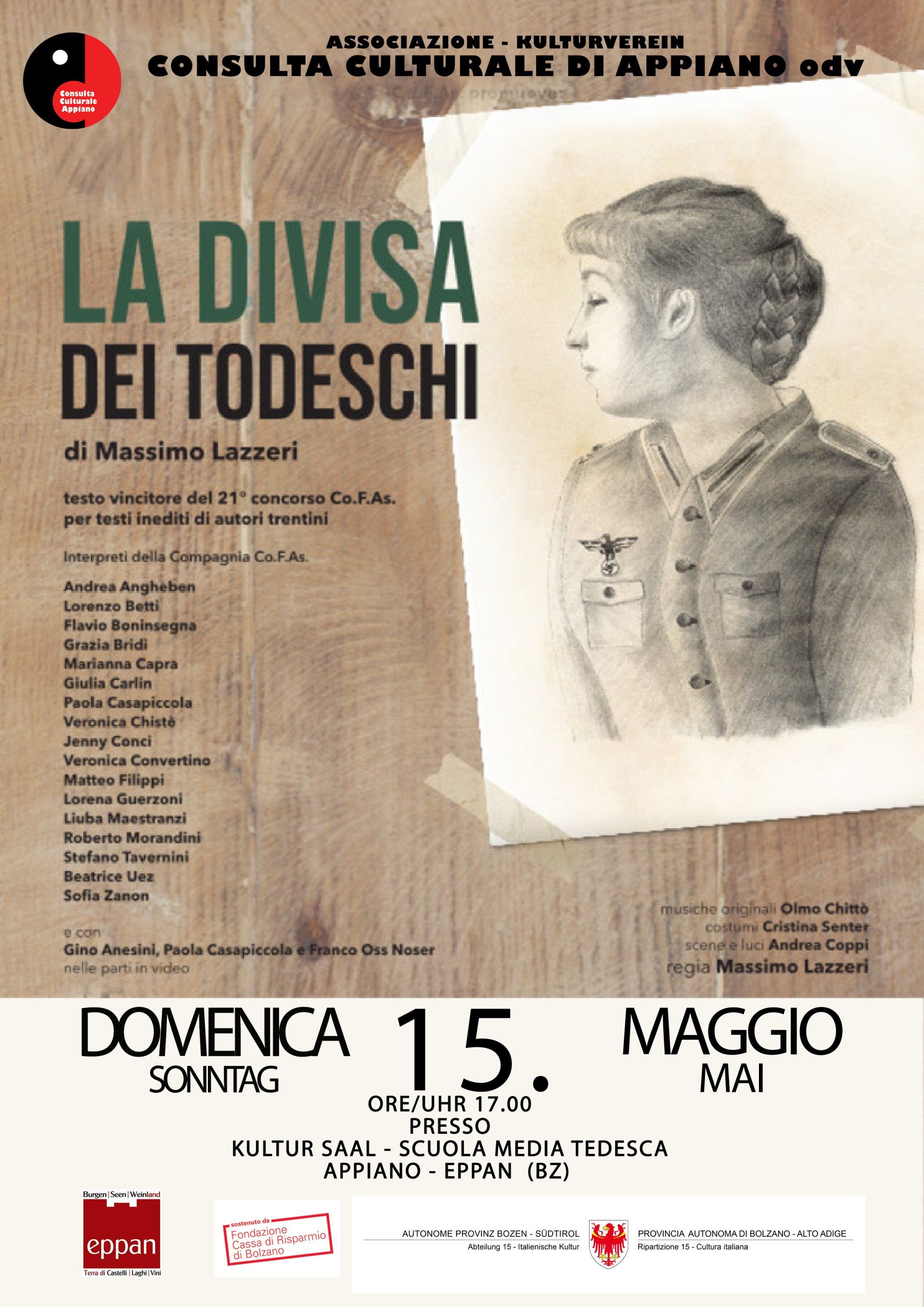 Locandina spettacolo ad Appiano La Divisa dei Todeschi.