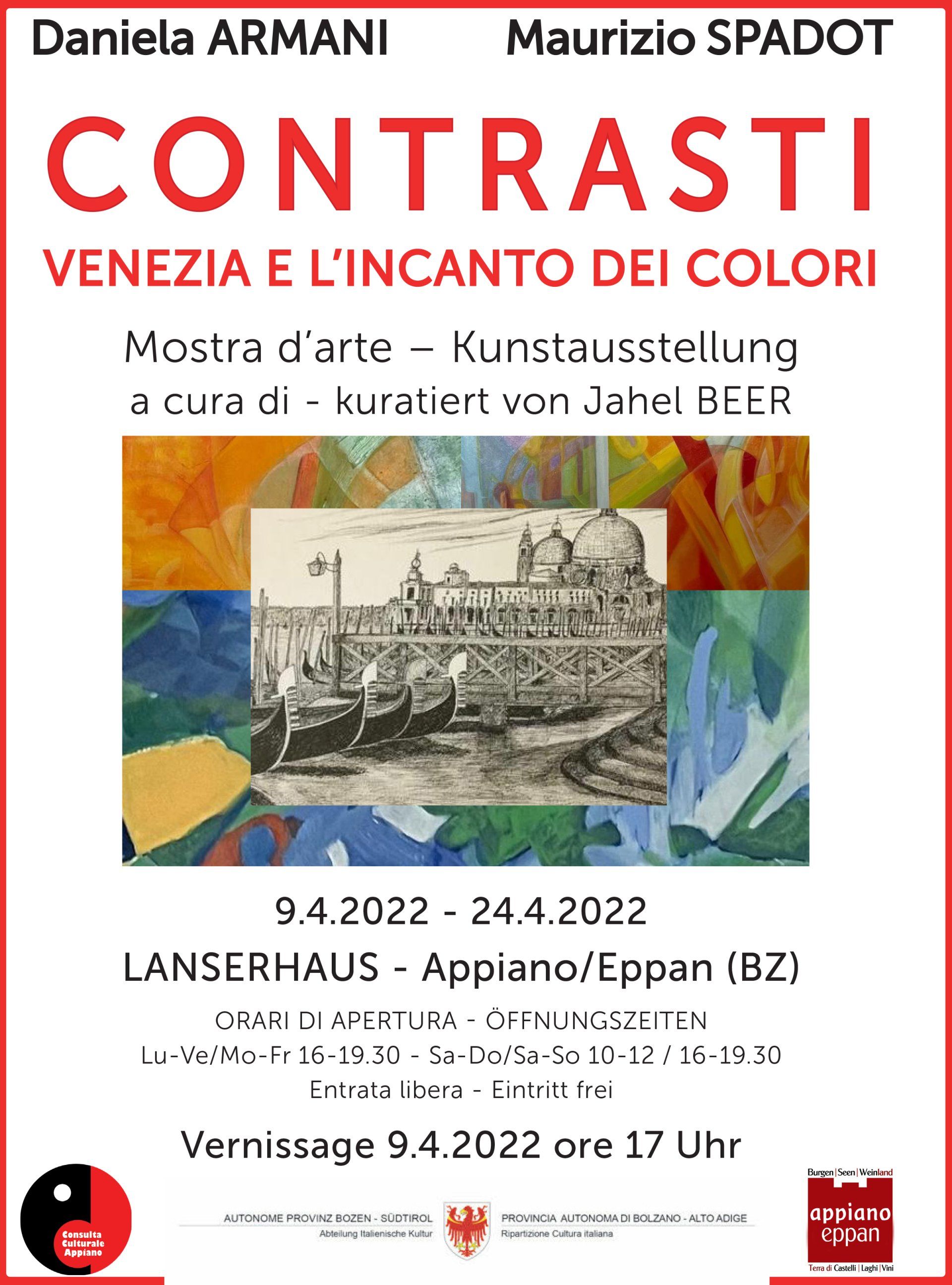 Locandina mostra a Appiano Mostra d'Arte Contemporanea e Figurativa.