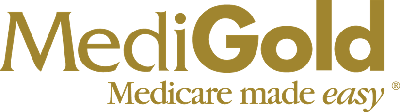 MediGold logo in gold,