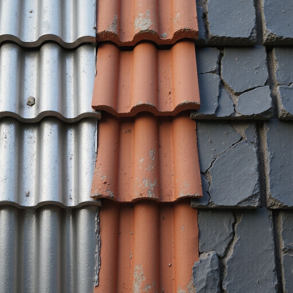 Trois tuiles : argentées, oranges et grises, disposées verticalement.