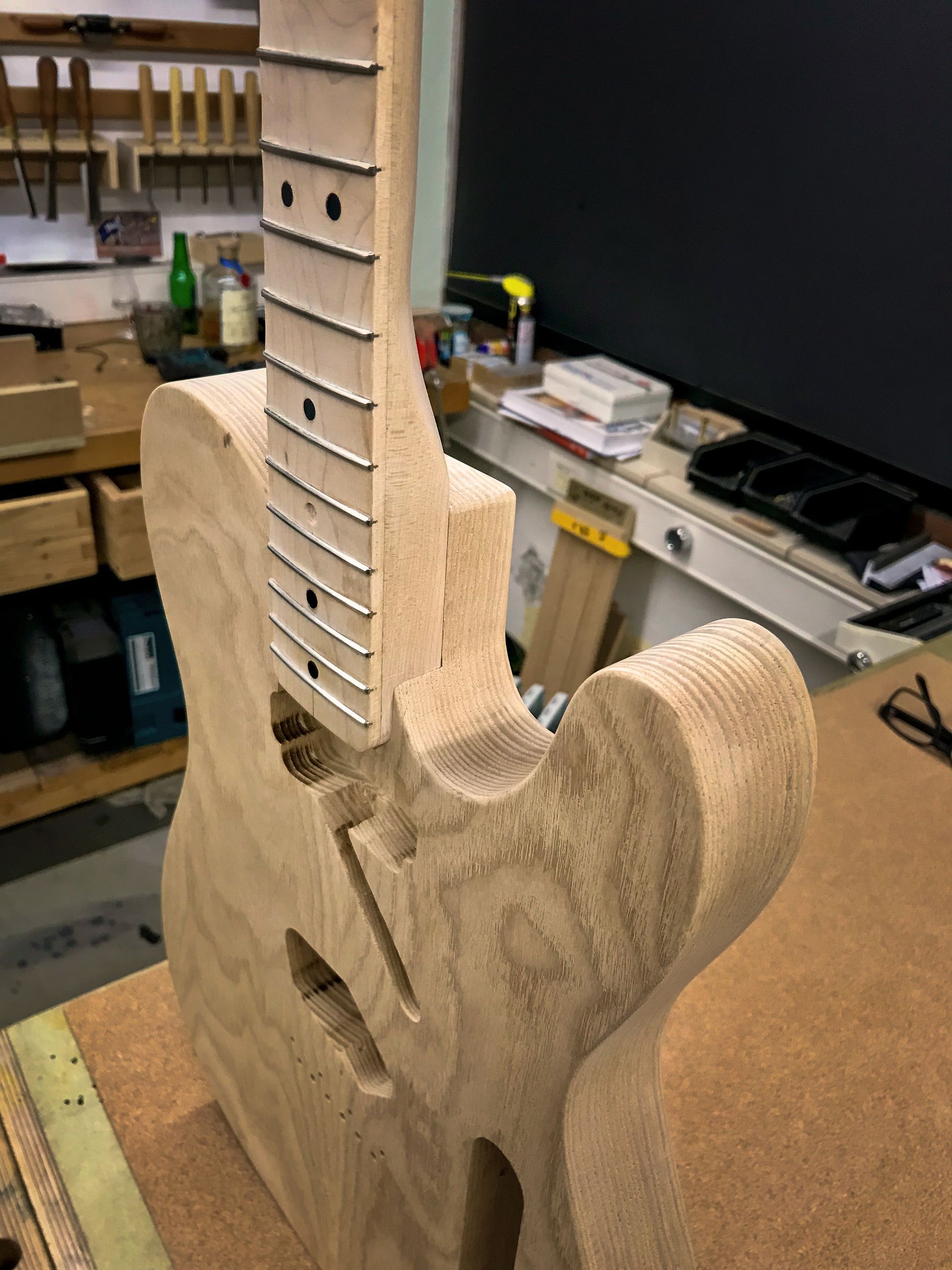 Handgebouwde gitaar. Custom made guitar. Art of Noise Guitars