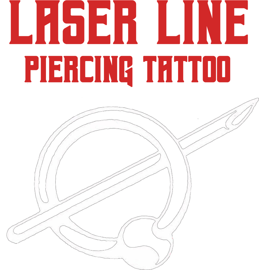 laser line piercing tattoo