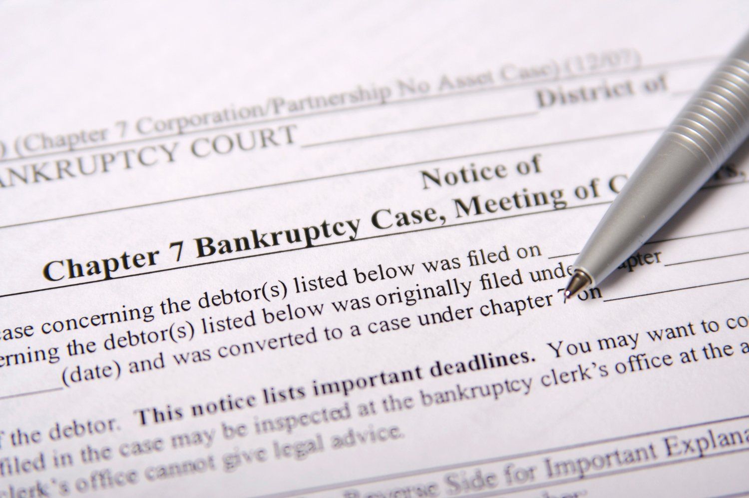 Bankruptcy Form — Portland, OR — Parker Butte & Lane PC