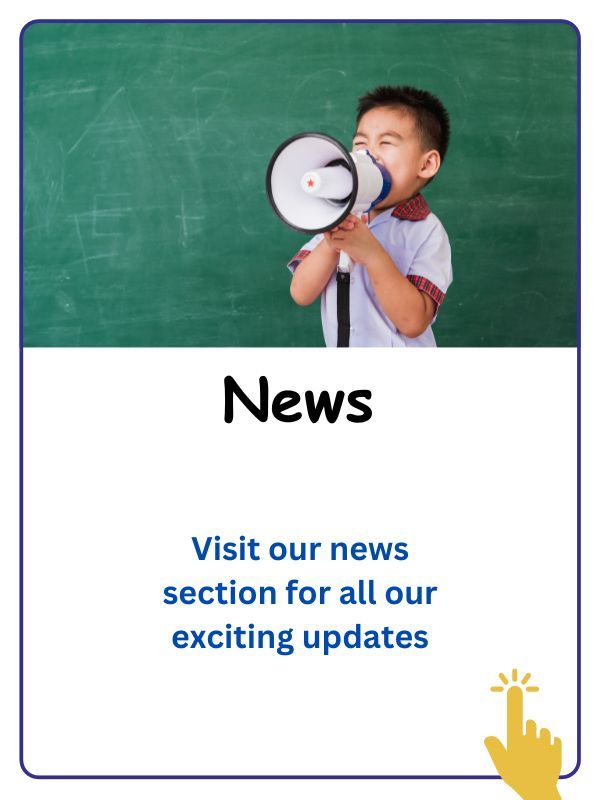 A child is holding a megaphone in front of a blackboard.